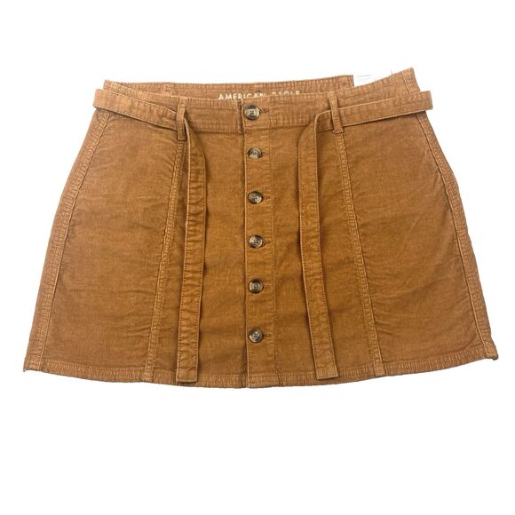 American Eagle A Line Skirt Womens 14 Reg High Rise Super Stretch Corduroy Mini - Picture 1 of 12